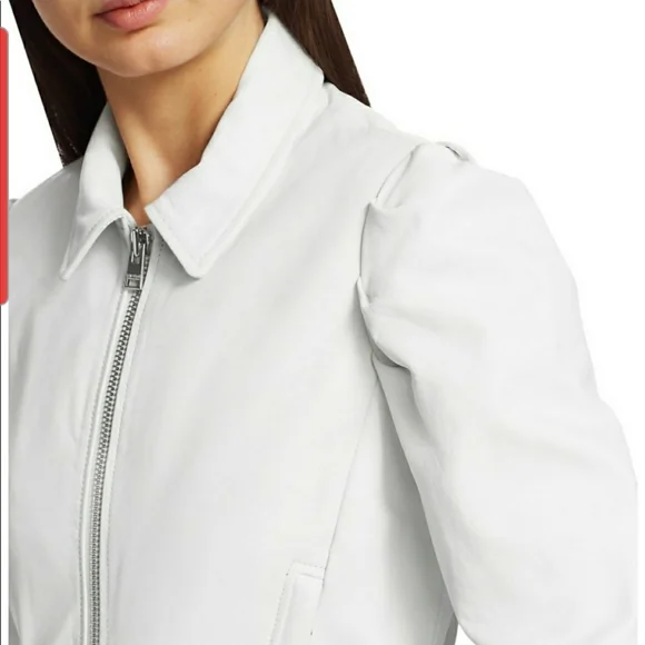 NWT LaMarque luxury white leather jacket size medium - Picture 10 of 17